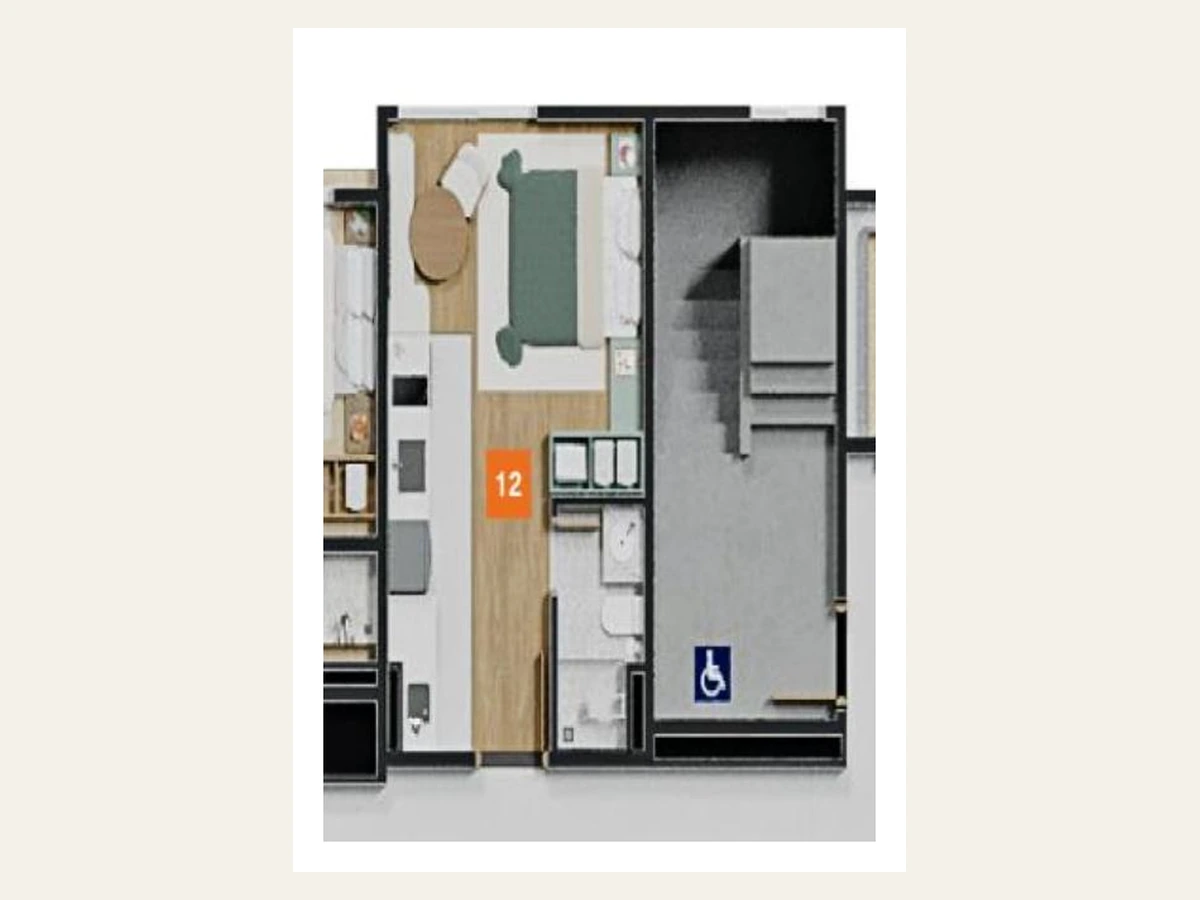 Isla Zona Sul — planta Studio 23 m²